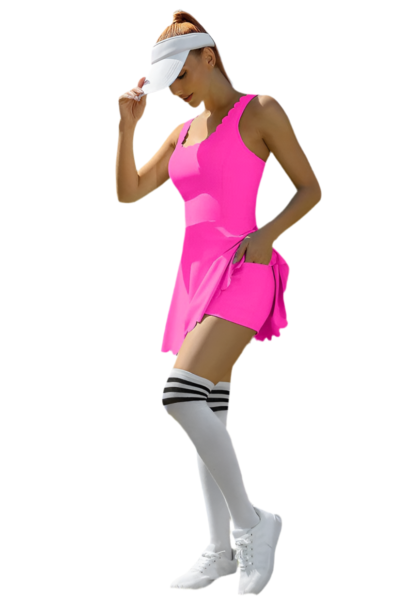 Women Workout Golf Tennis Dress with Shorts Pocket