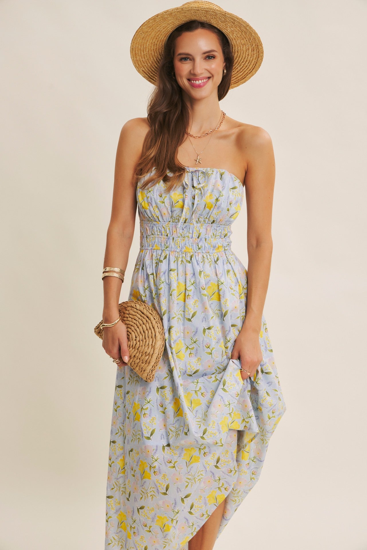 lemon mesh lace boob tube dress Blossom – NEENS Vintage Victoria's Secret gold column shape keeps it Color:DESERT SPRIGS BLACK collar stay