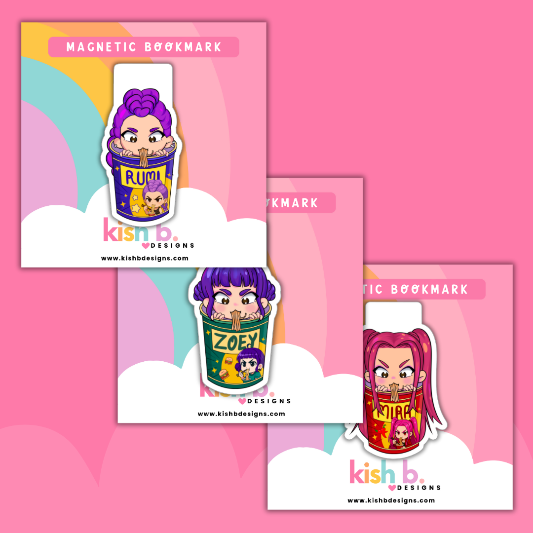 Demon Hunter's Ramen| Magnetic Bookmark(s)- OS