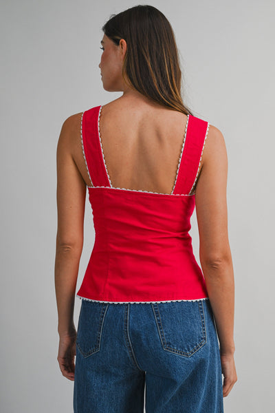 Sweetheart Lace Trim Top