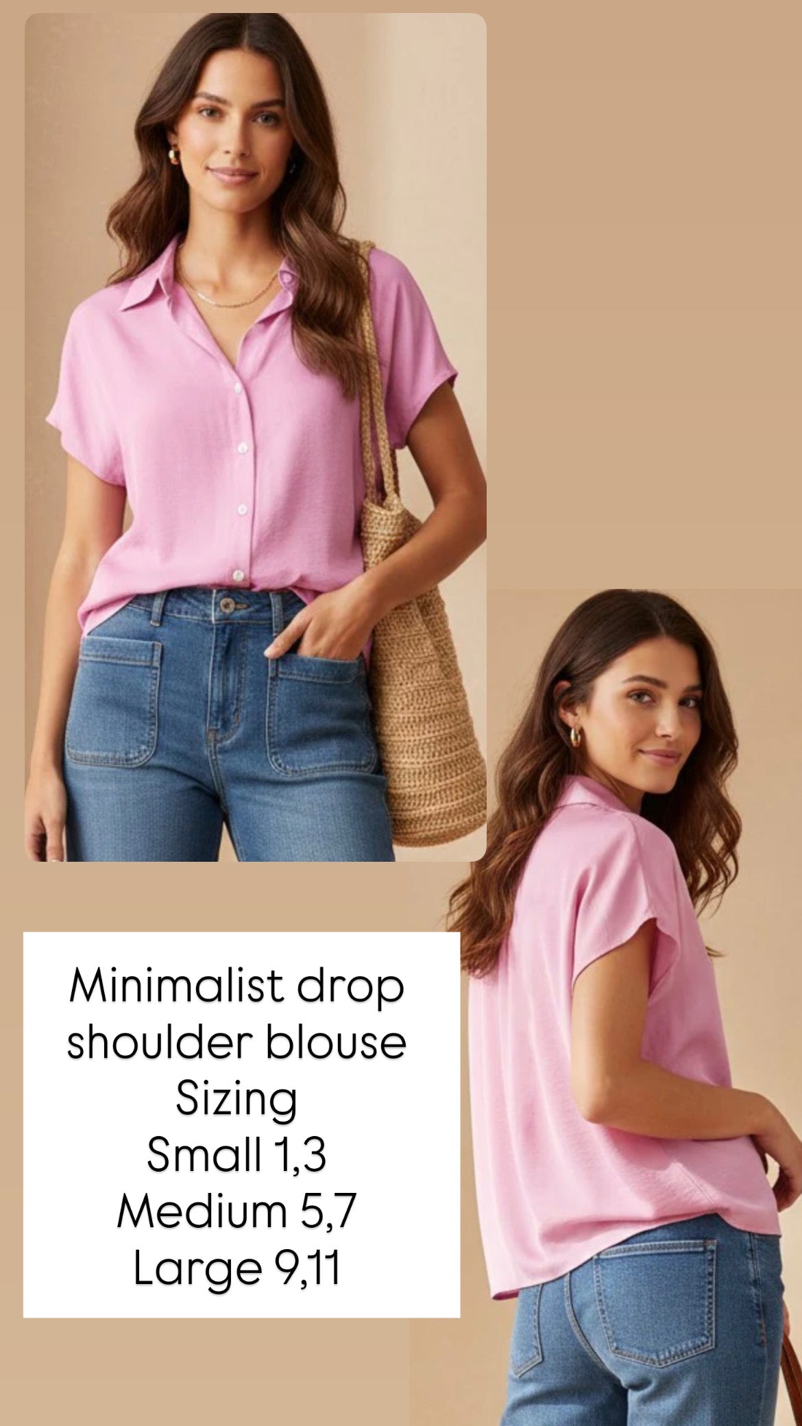 Minimalist Drop Shoulder Button Up Blouse