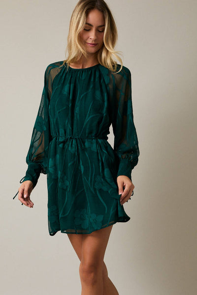 Emerald Long Sleeve Mini Dress