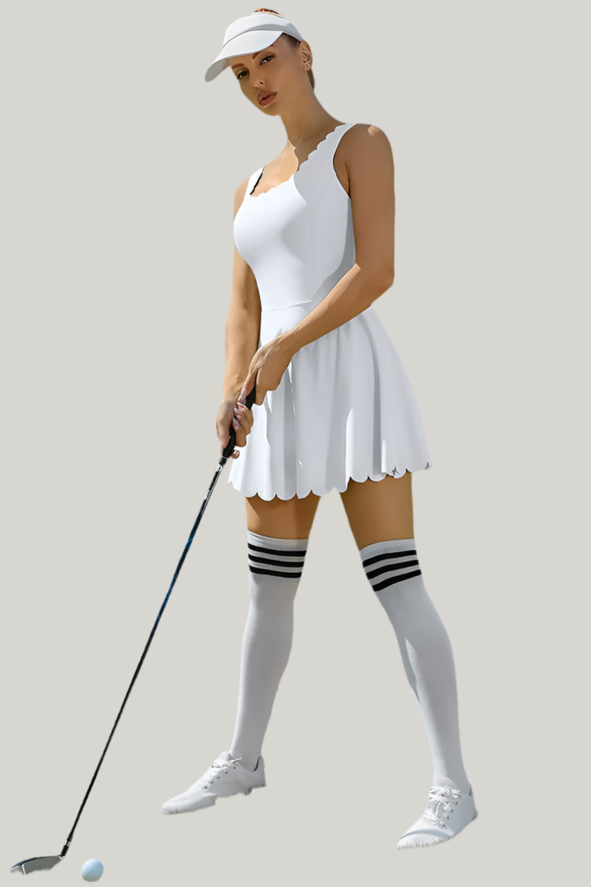 Women Workout Golf Tennis Dress with Shorts Pocket