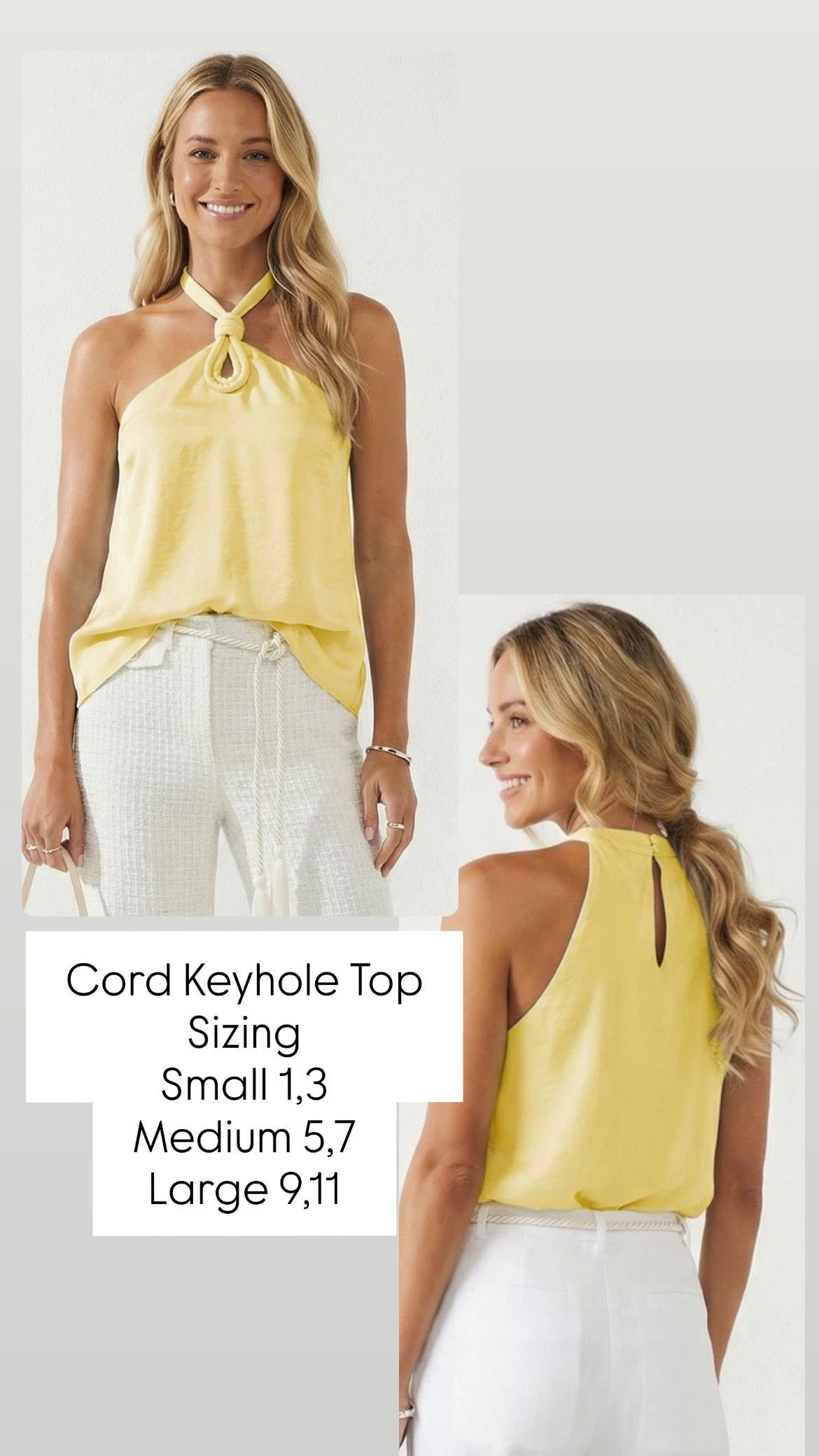 Cord Keyhole Sleeveless Top