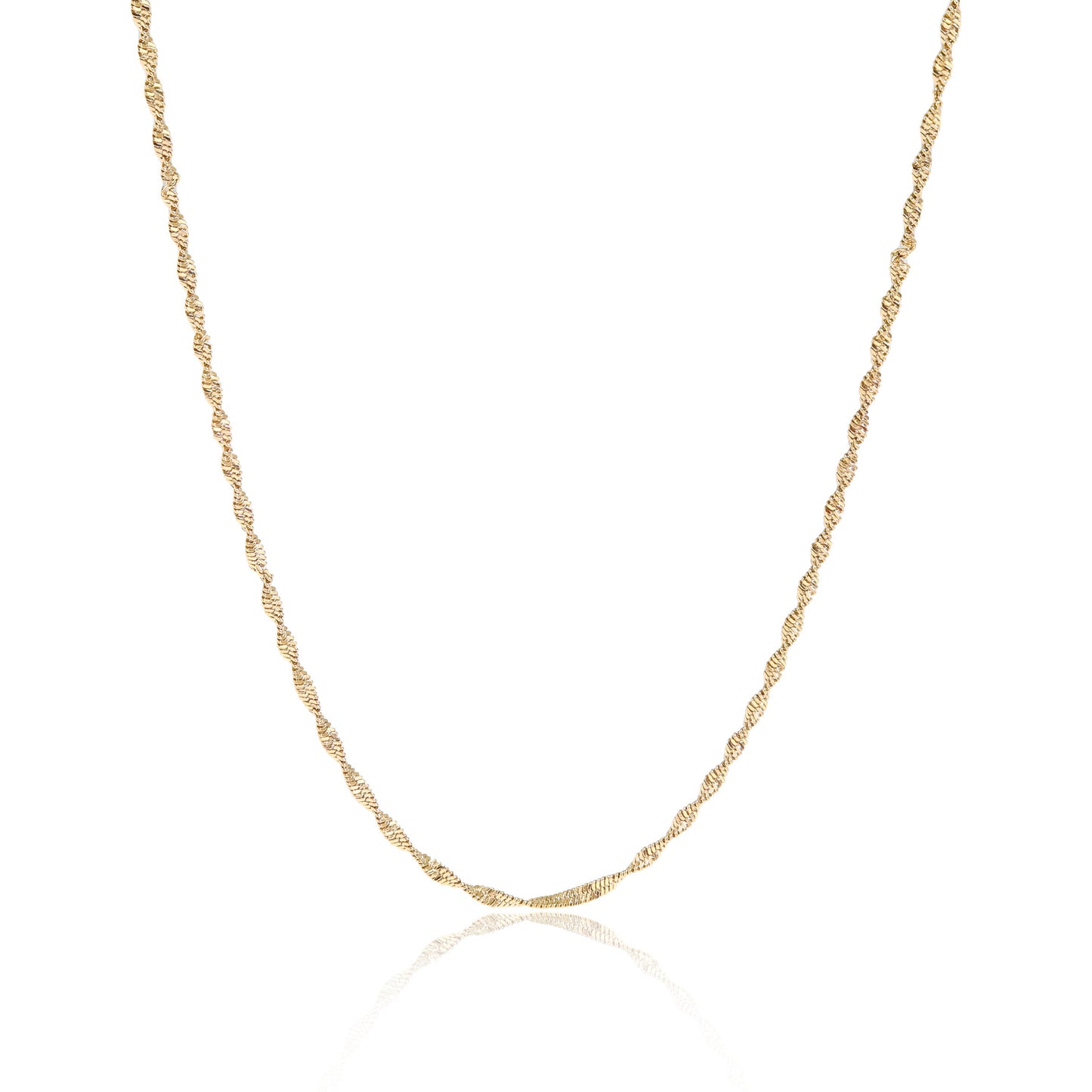 18K Gold Plated Singapore Chain Necklace