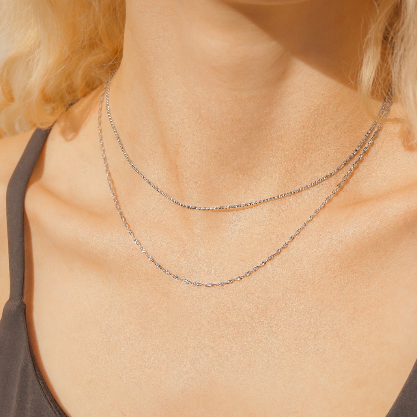 18K Gold Plated Singapore Chain Necklace