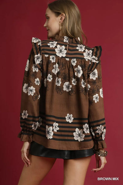 Floral Smocked Ruffle Blouse