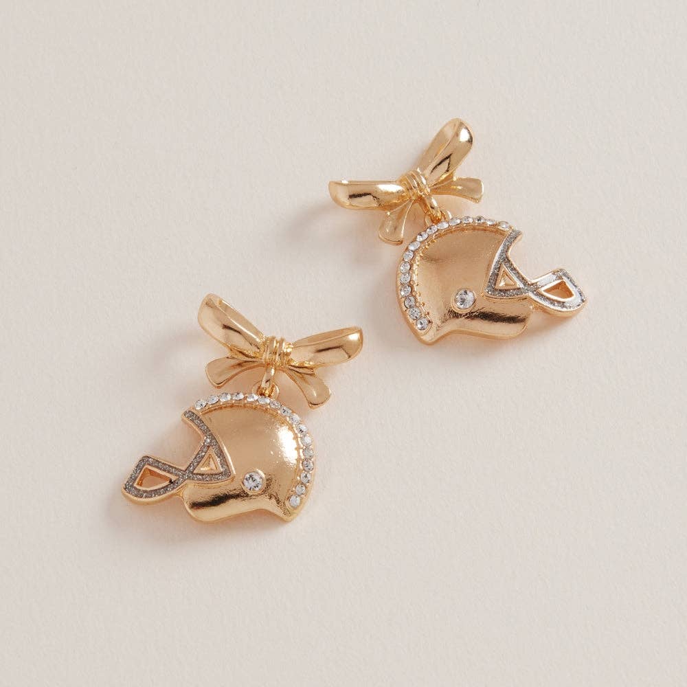 Football Bow Earrings OS