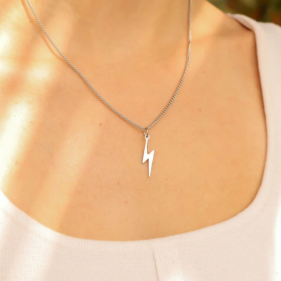 Lightning Bolt Charm and Necklace - OS