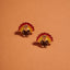 Turkey Shaped Enamel Post Earrings Thanksgiving- OS