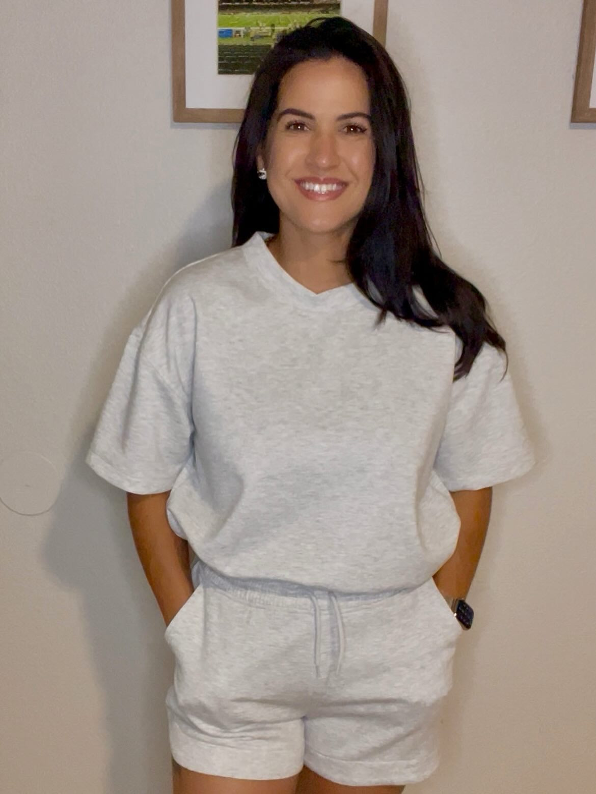 Zenana Scuba Short Sleeve Top & Shorts Set- WH