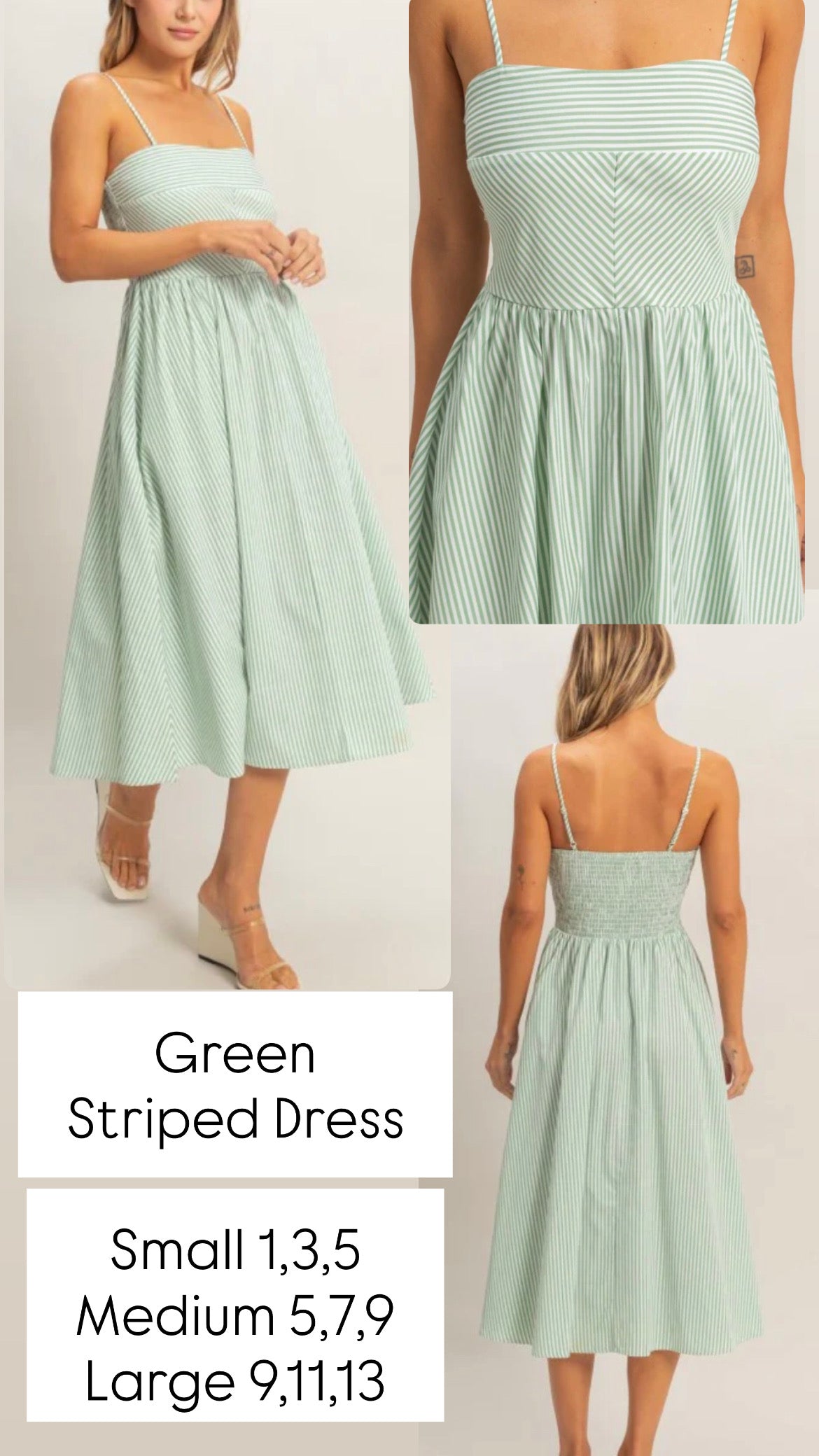 Striped Spaghetti Strap Dress