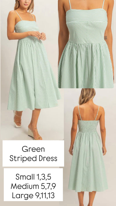Striped Spaghetti Strap Dress