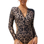 Leopard Long Sleeve Half Zip UPF50 Rash Guard