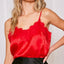 Red Leopard Jacquard Lace Cami