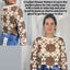 Crochet Flower Pattern Pullover - OS