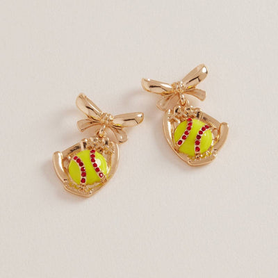 Baseball Softball with Glove Earrings OS