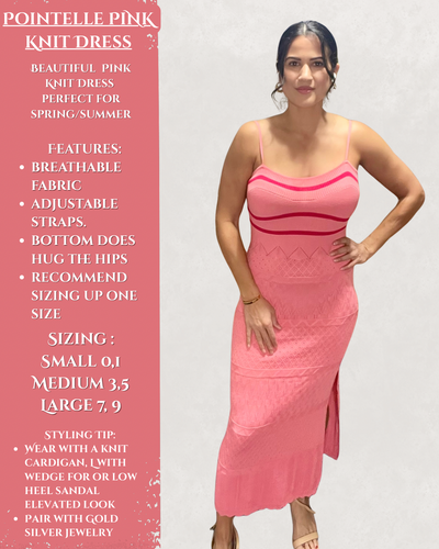 Pointelle Pink Knit Dress