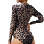 Leopard Long Sleeve Half Zip UPF50 Rash Guard