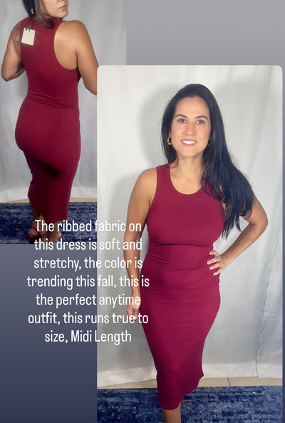 High Crew Racerback Midi Dress- OS