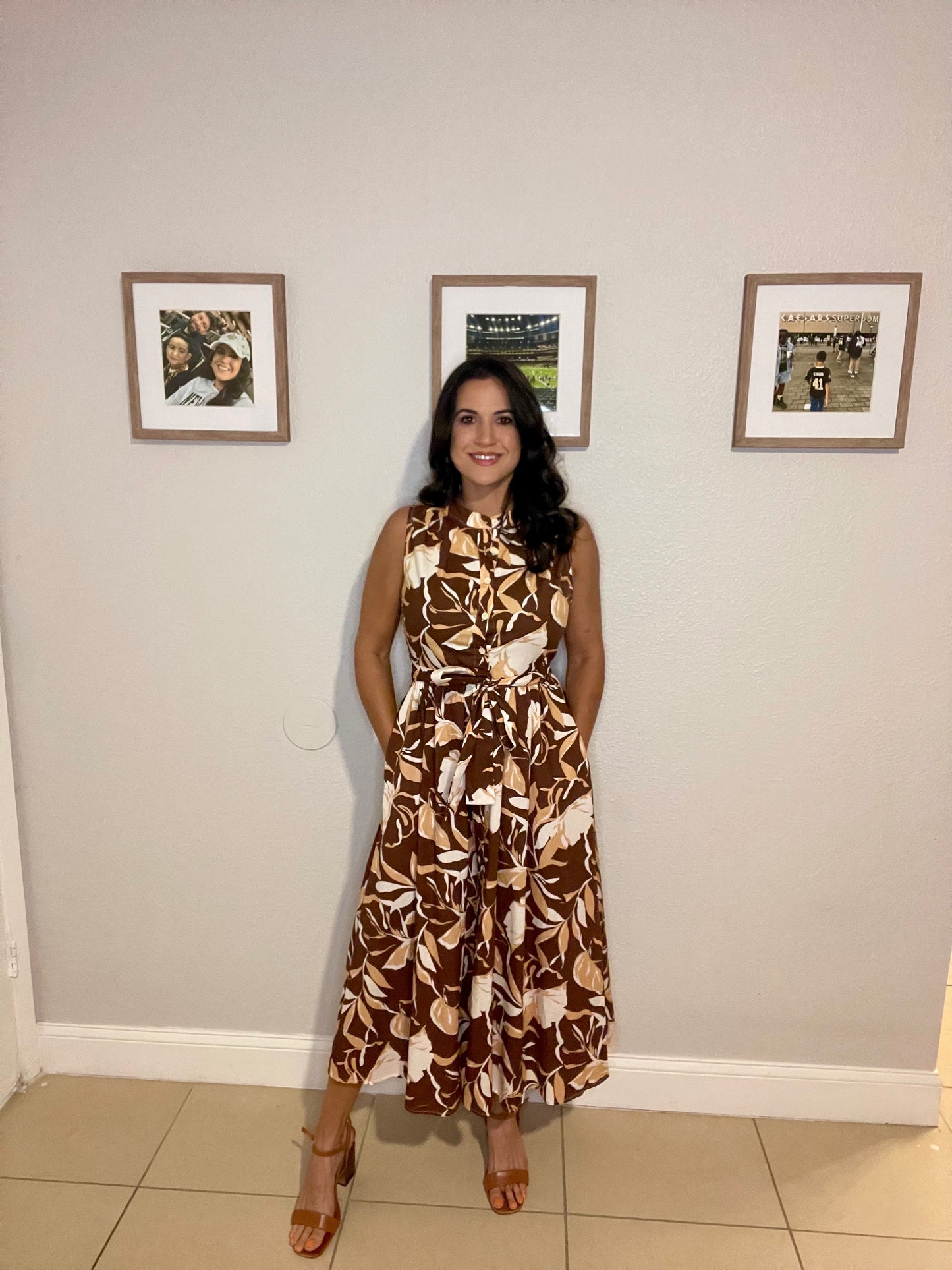 Floral Fall Printed Midi Dress-OS