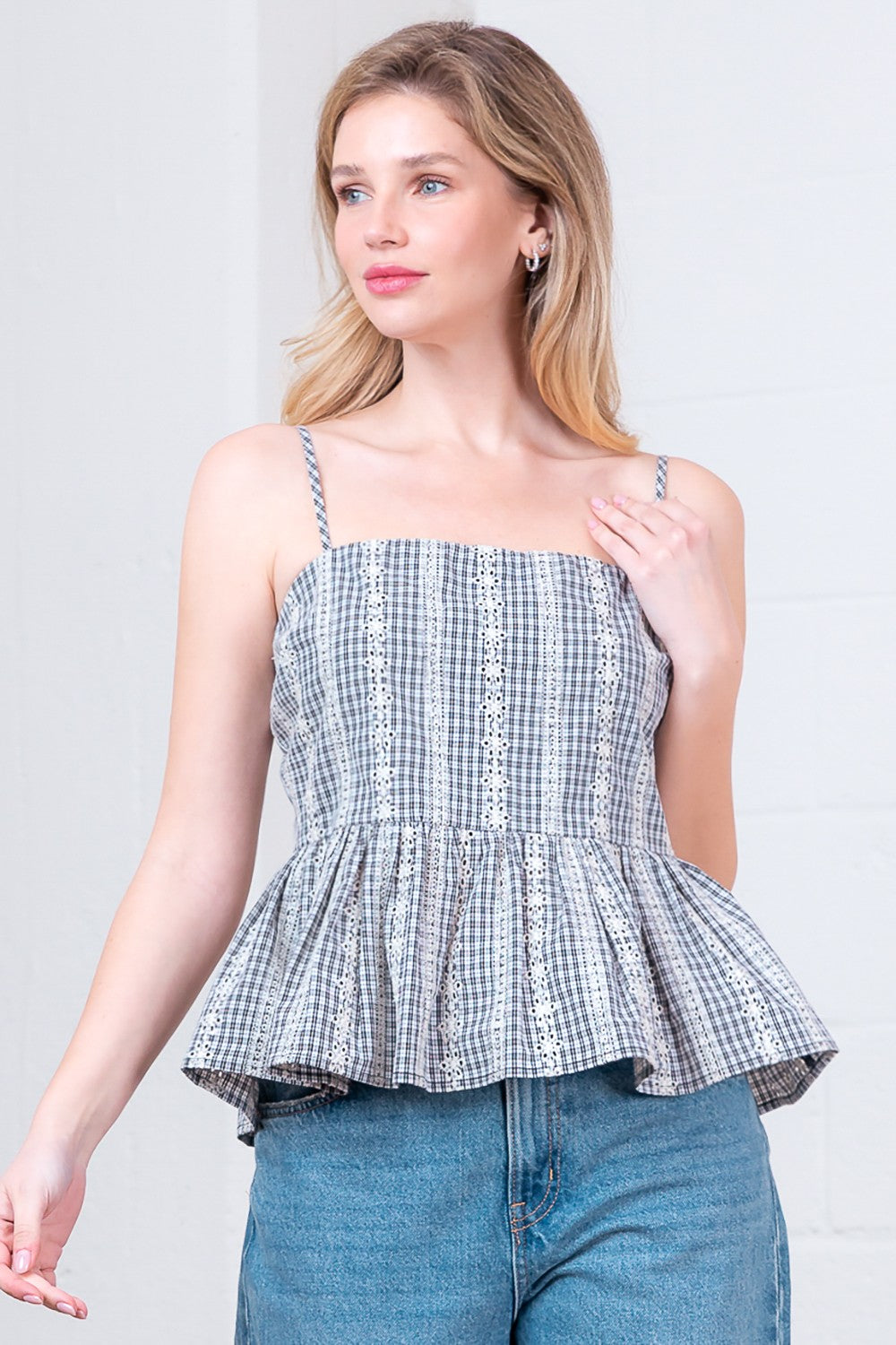 Plaid Ruffle Top
