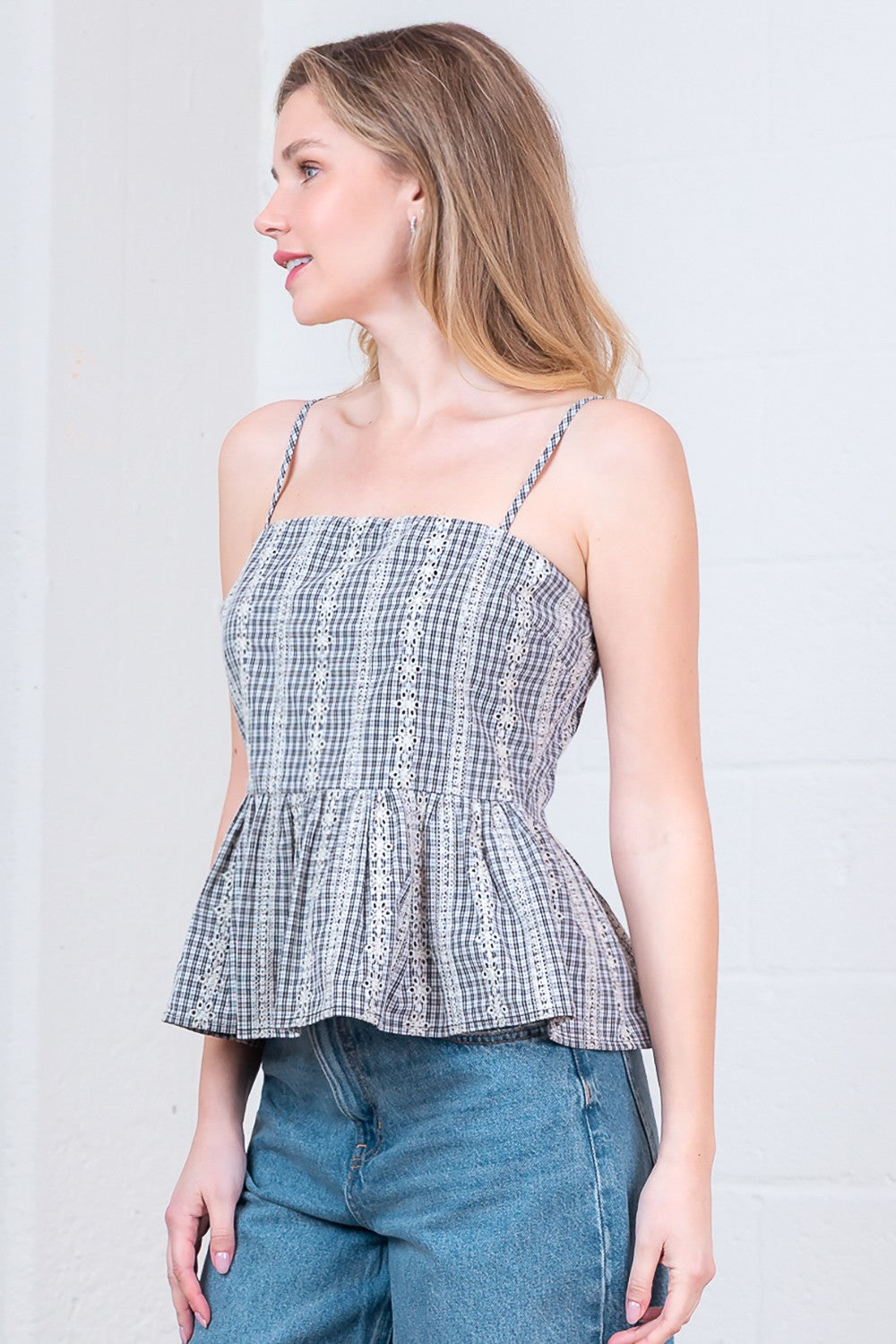 Plaid Ruffle Top