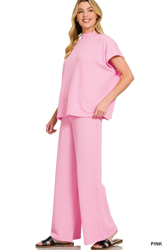 Pink Short Sleeve Tee & Pants Set
