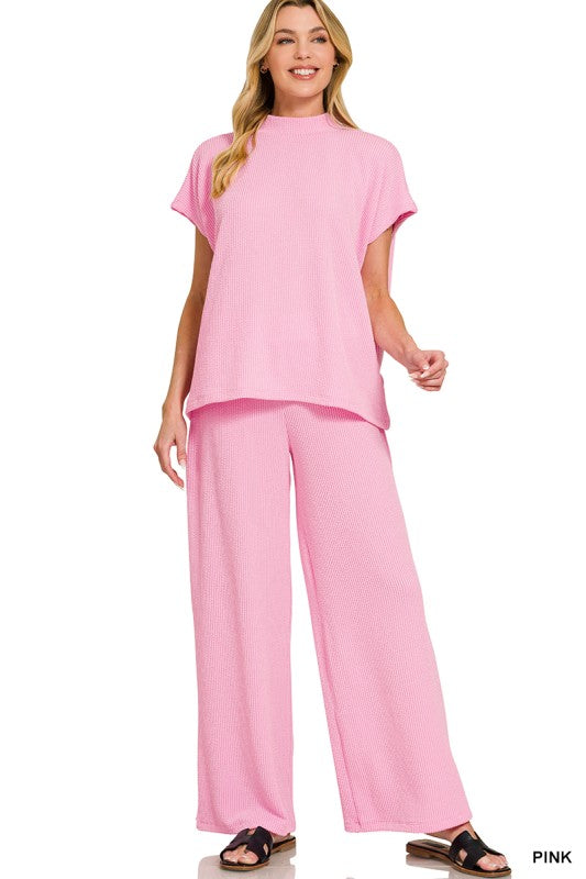 Pink Short Sleeve Tee & Pants Set