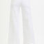 Tummy Control High Rise White Crop Wide Pants
