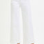 Tummy Control High Rise White Crop Wide Pants