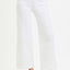 Tummy Control High Rise White Crop Wide Pants