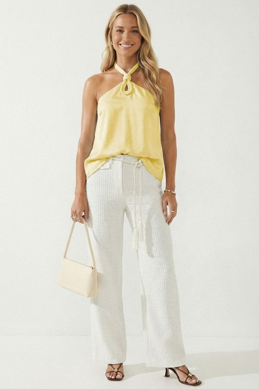 Cord Keyhole Sleeveless Top