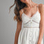 White Lace Trim Midi Dress