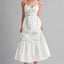 White Lace Trim Midi Dress