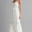 White Lace Trim Midi Dress