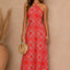 Bandana Print Halter Maxi Dress