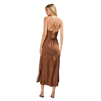 Wild Baby Cowl Neck Criss Cross Maxi Dress