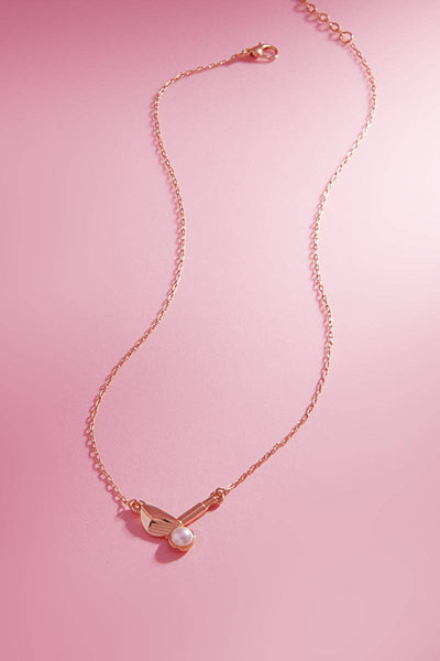 Golf Club Pearl Short Necklace OS