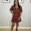 Autumn Puff Sleeve Mini Dress-OS
