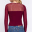 Long Sleeve Seamless Mesh Top- OS