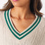 Hanalei Cable Knit Sweater: Oatmilk/Emerald