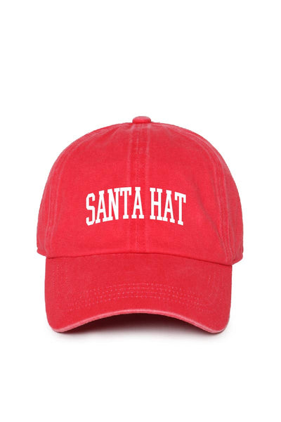 CHRISTMAS Santa Hat Embroidered Baseball Hat- OS