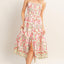 Pink Floral Spaghetti Strap Dress