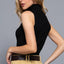 Sleeveless High Neck Rib Top-OS