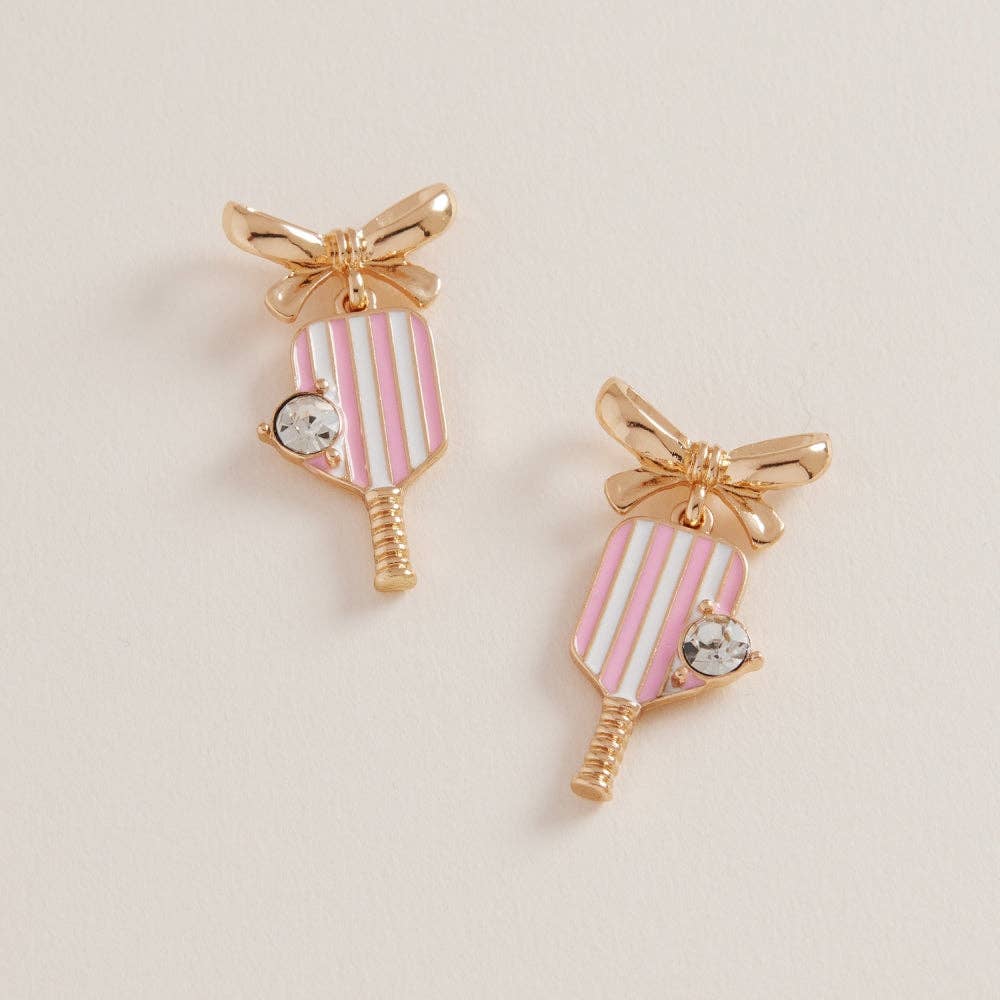 Pickleball Bow Earrings OS