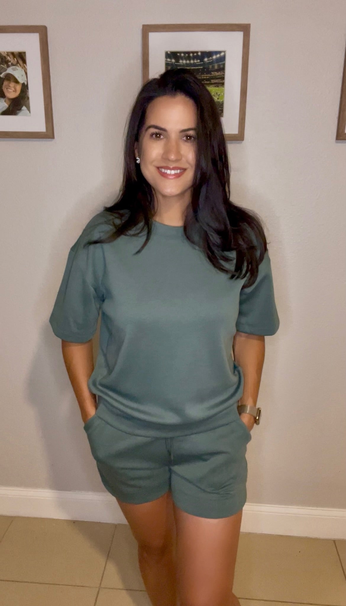 Zenana Scuba Short Sleeve Top & Shorts Set- WH