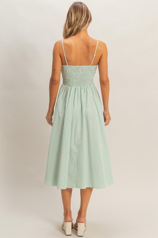 Striped Spaghetti Strap Dress