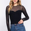 Long Sleeve Seamless Mesh Top- OS