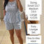 Striped Side Tie and Peplum Tank and Shorts